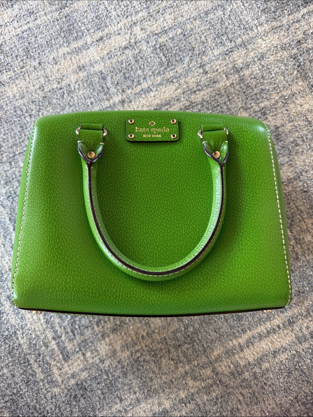 kate spade Bright Green Mini Satchel with Gold Hardware